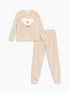 LC Waikiki Women's Embroidered Crew Neck Velvet Pajama Set